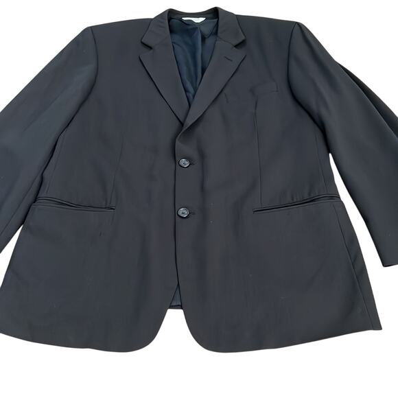 Joseph & Feiss Mens Black‎ 100% Classic Worsted Wool Blazer/Sports Coat Size 44R - Picture 2 of 14